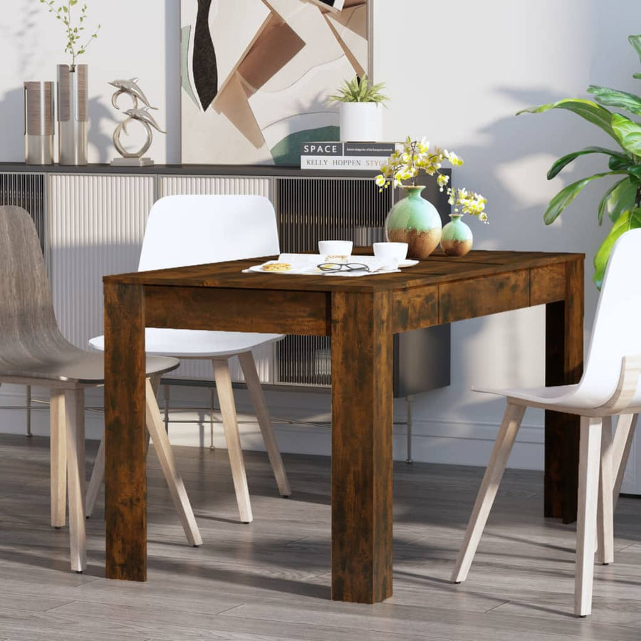 Eettafel 40X74,5X76 Cm Bewerkt Hout Kleurig Gerookt eiken