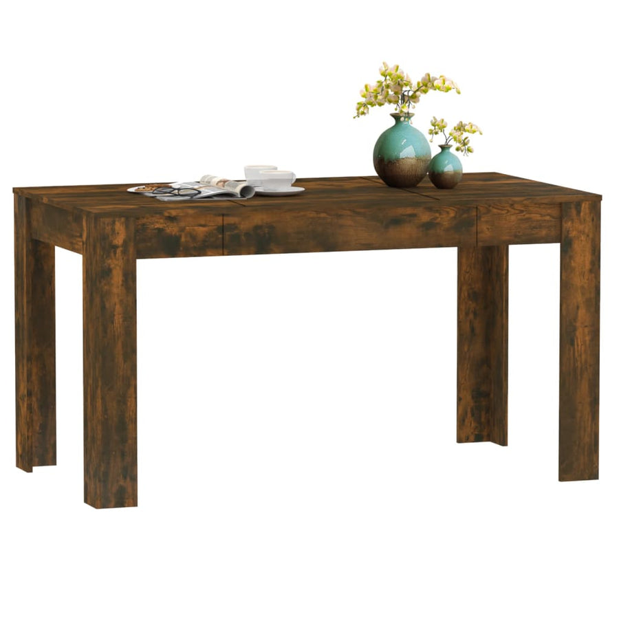 Eettafel 40X74,5X76 Cm Bewerkt Hout Kleurig Gerookt eiken