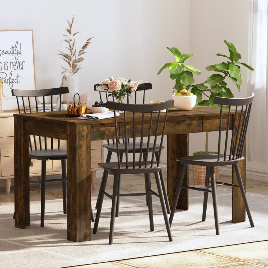 Eettafel 40X74,5X76 Cm Bewerkt Hout Kleurig Gerookt eiken