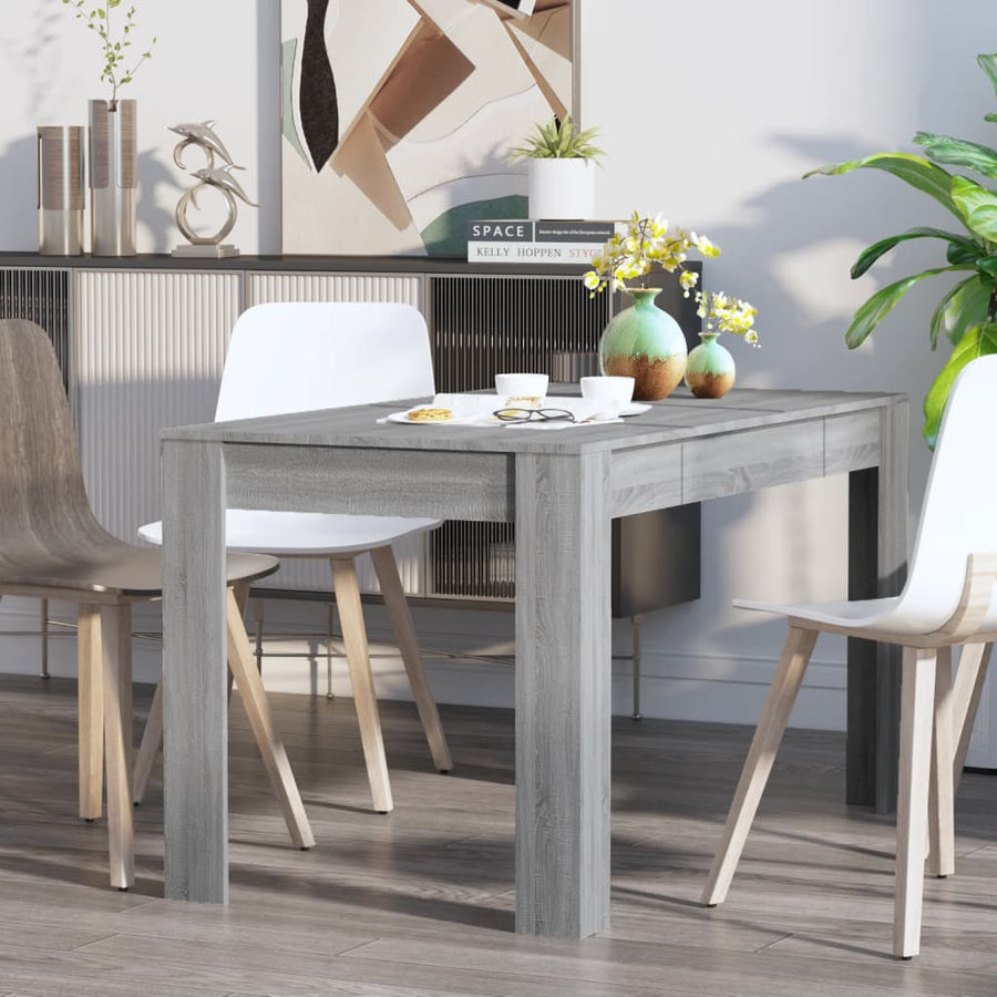 Eettafel 40X74,5X76 Cm Bewerkt Hout Eikenkleurig Grijs sonoma