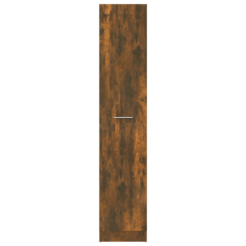 Apothekerskast 30x42,5x150 cm bewerkt hout gerookt eikenkleurig