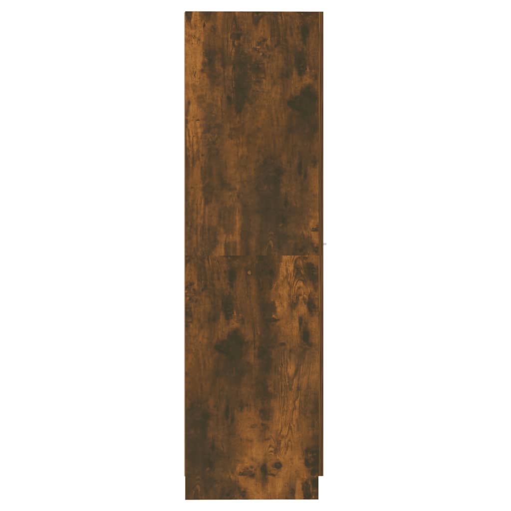 Apothekerskast 30x42,5x150 cm bewerkt hout gerookt eikenkleurig