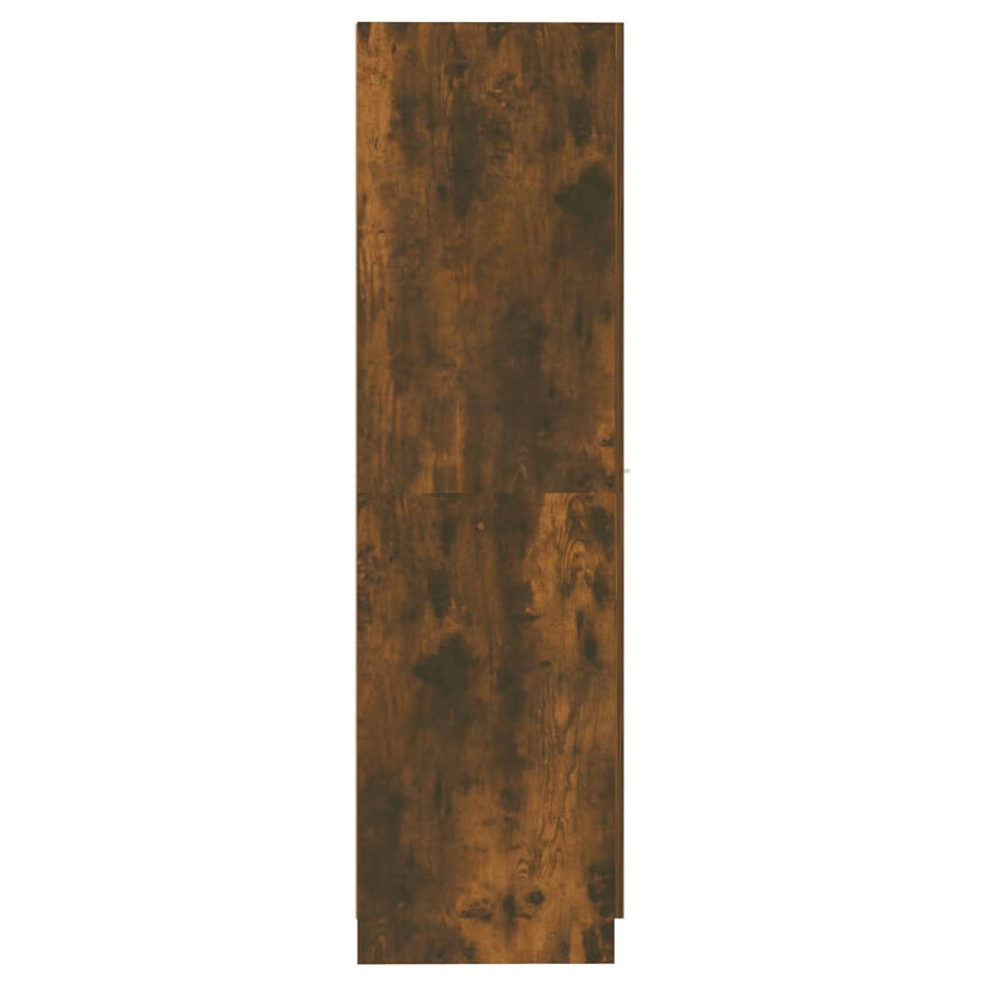 Apothekerskast 30x42,5x150 cm bewerkt hout gerookt eikenkleurig