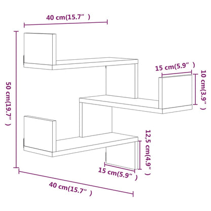 Hoekwandschappen 40X40X50 Cm Bewerkt Hout Sonoma Eiken 2 Gerookt eiken