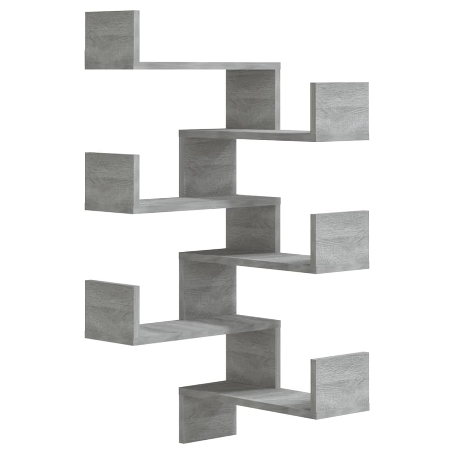 Hoekwandschappen 2 st 40x40x50 cm bewerkt hout grijs sonoma 2 Grijs sonoma