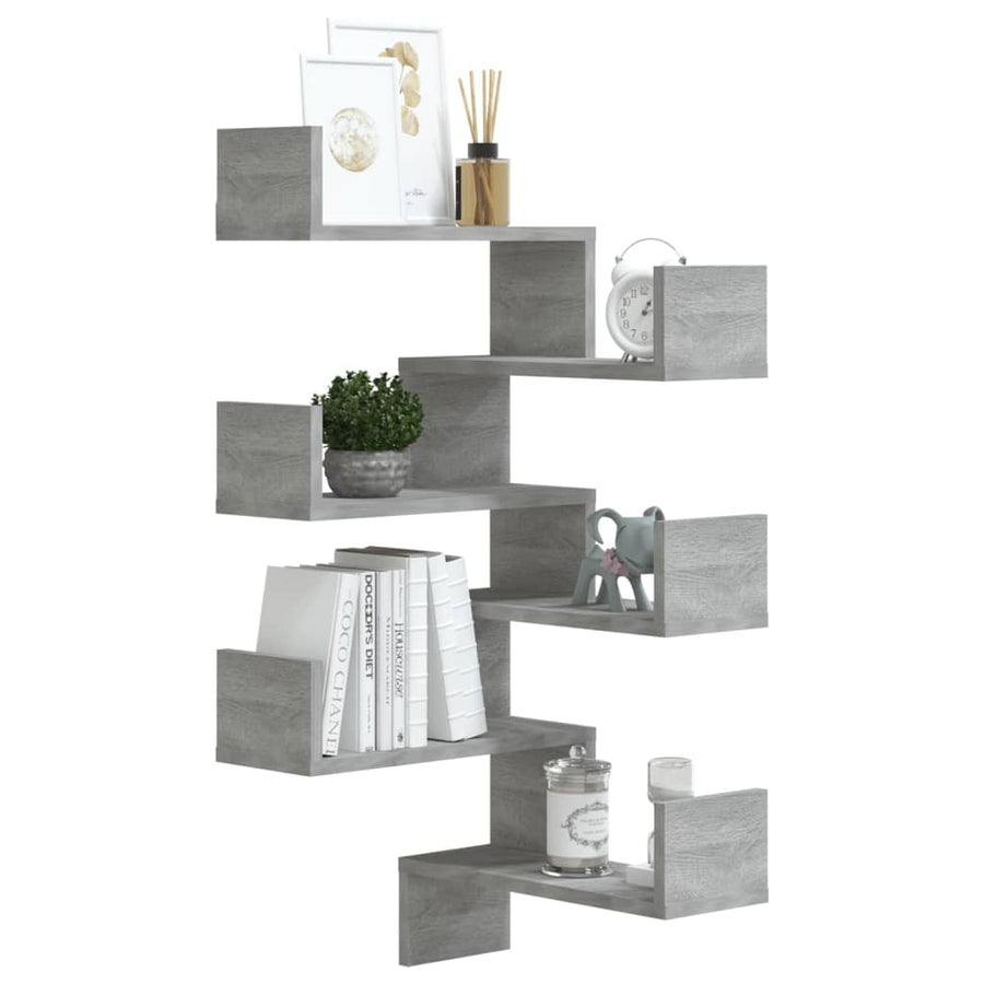 Hoekwandschappen 2 st 40x40x50 cm bewerkt hout grijs sonoma 2 Grijs sonoma