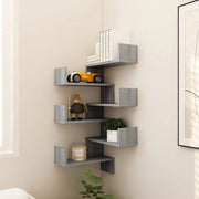 Hoekwandschappen 2 st 40x40x50 cm bewerkt hout grijs