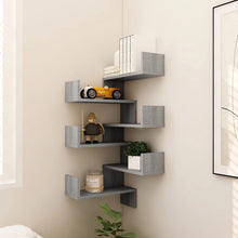 Hoekwandschappen 2 st 40x40x50 cm bewerkt hout grijs sonoma 2 Grijs sonoma