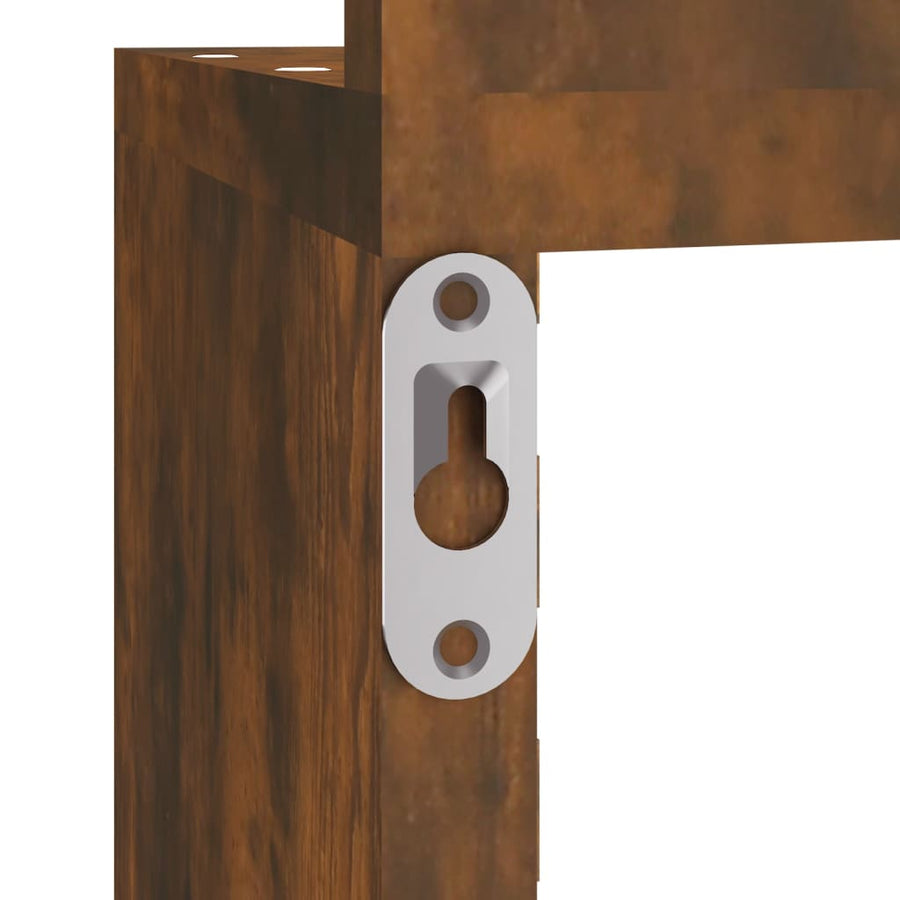 Hoekwandschap 20x20x127,5 cm bewerkt hout gerookt eikenkleurig Gerookt eiken