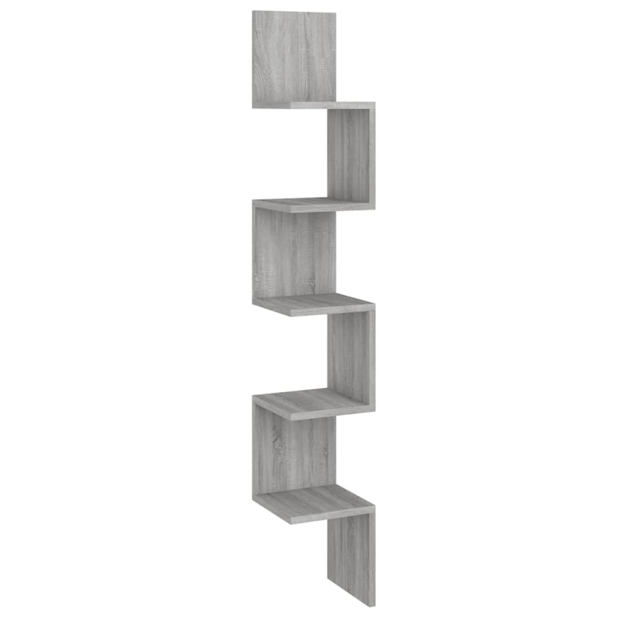 Hoekwandschap 20x20x127,5 cm bewerkt hout grijs sonoma eiken Grijs sonoma