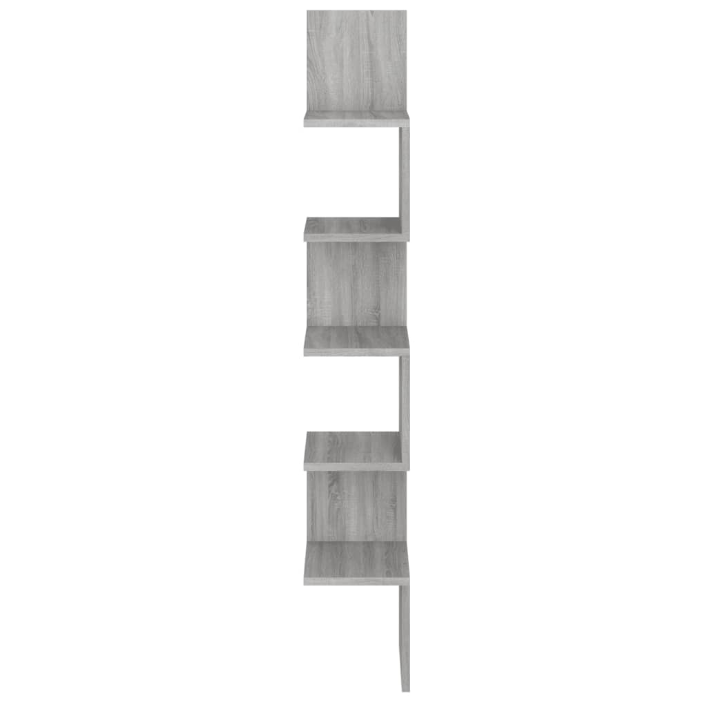 Hoekwandschap 20x20x127,5 cm bewerkt hout grijs sonoma eiken Grijs sonoma