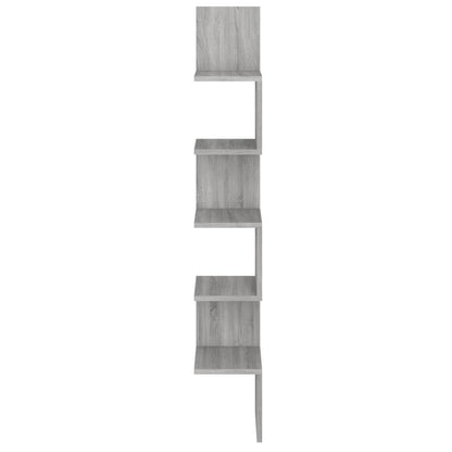 Hoekwandschap 20x20x127,5 cm bewerkt hout grijs sonoma eiken Grijs sonoma