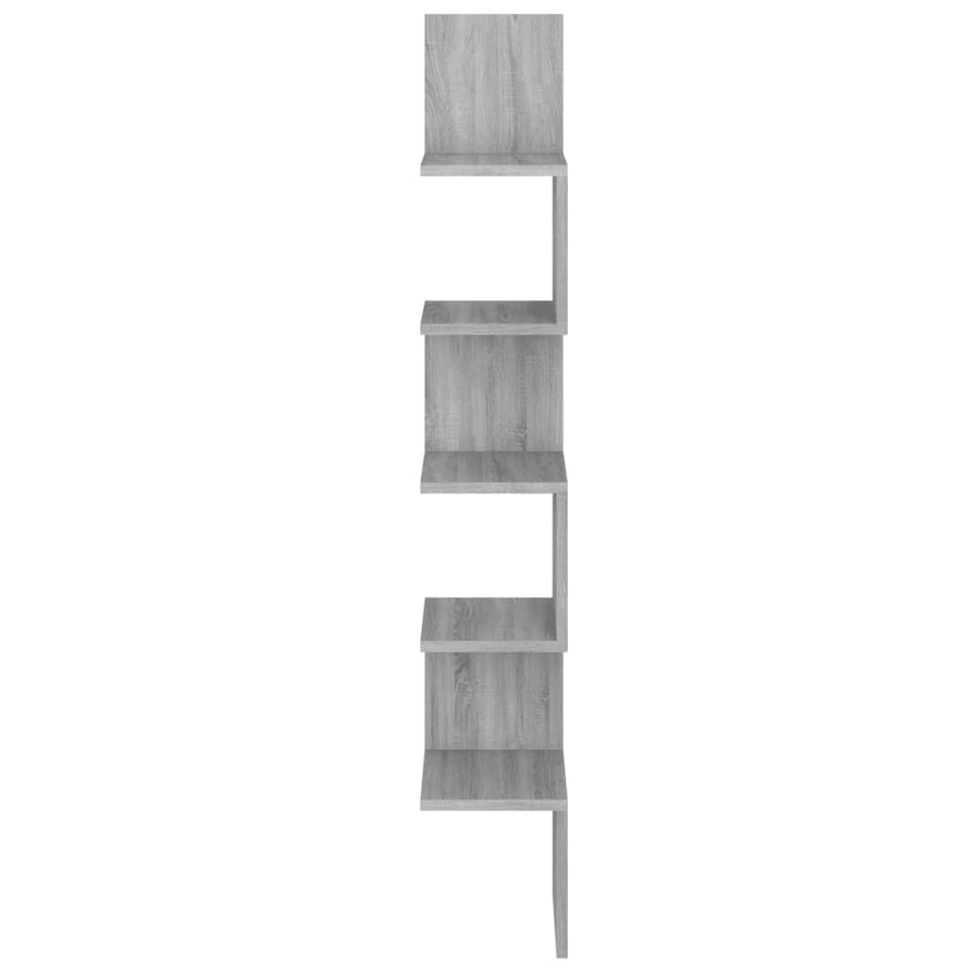 Hoekwandschap 20x20x127,5 cm bewerkt hout grijs sonoma eiken Grijs sonoma