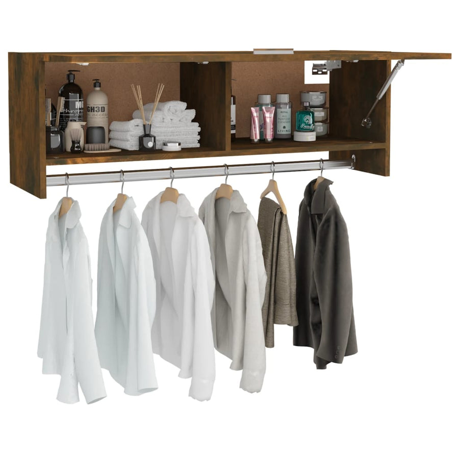 Kledingkast 100x32,5x35 cm bewerkt hout gerookt eikenkleurig Gerookt eiken