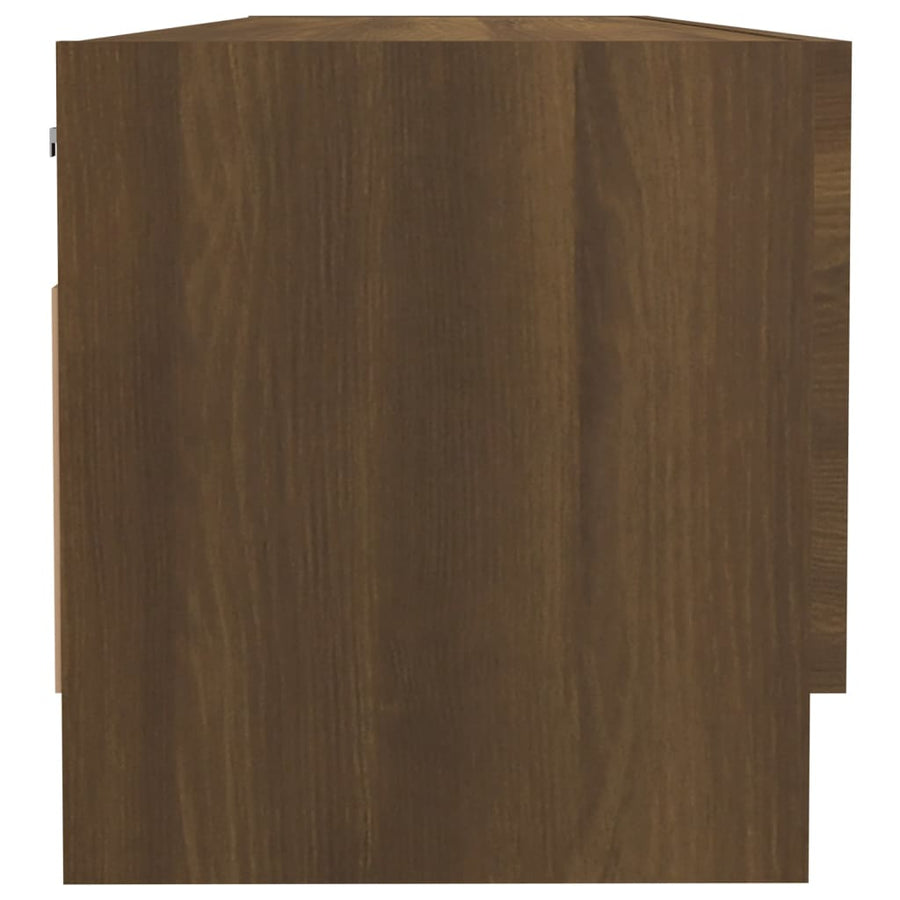 Kledingkast 100x32,5x35 cm bewerkt hout bruin eikenkleur Bruineiken