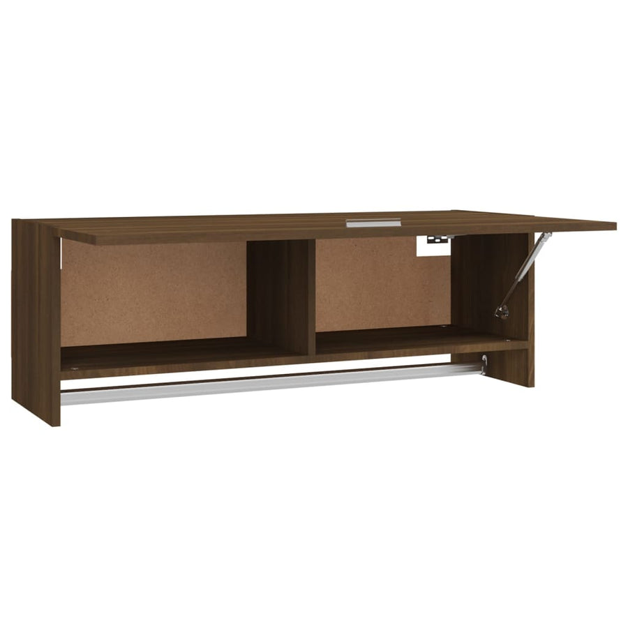 Kledingkast 100x32,5x35 cm bewerkt hout bruin eikenkleur Bruineiken