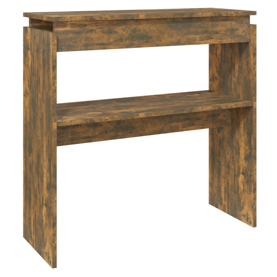 Wandtafel 80X30X80 Cm Bewerkt Hout Gerookt Eikenkleurig 1