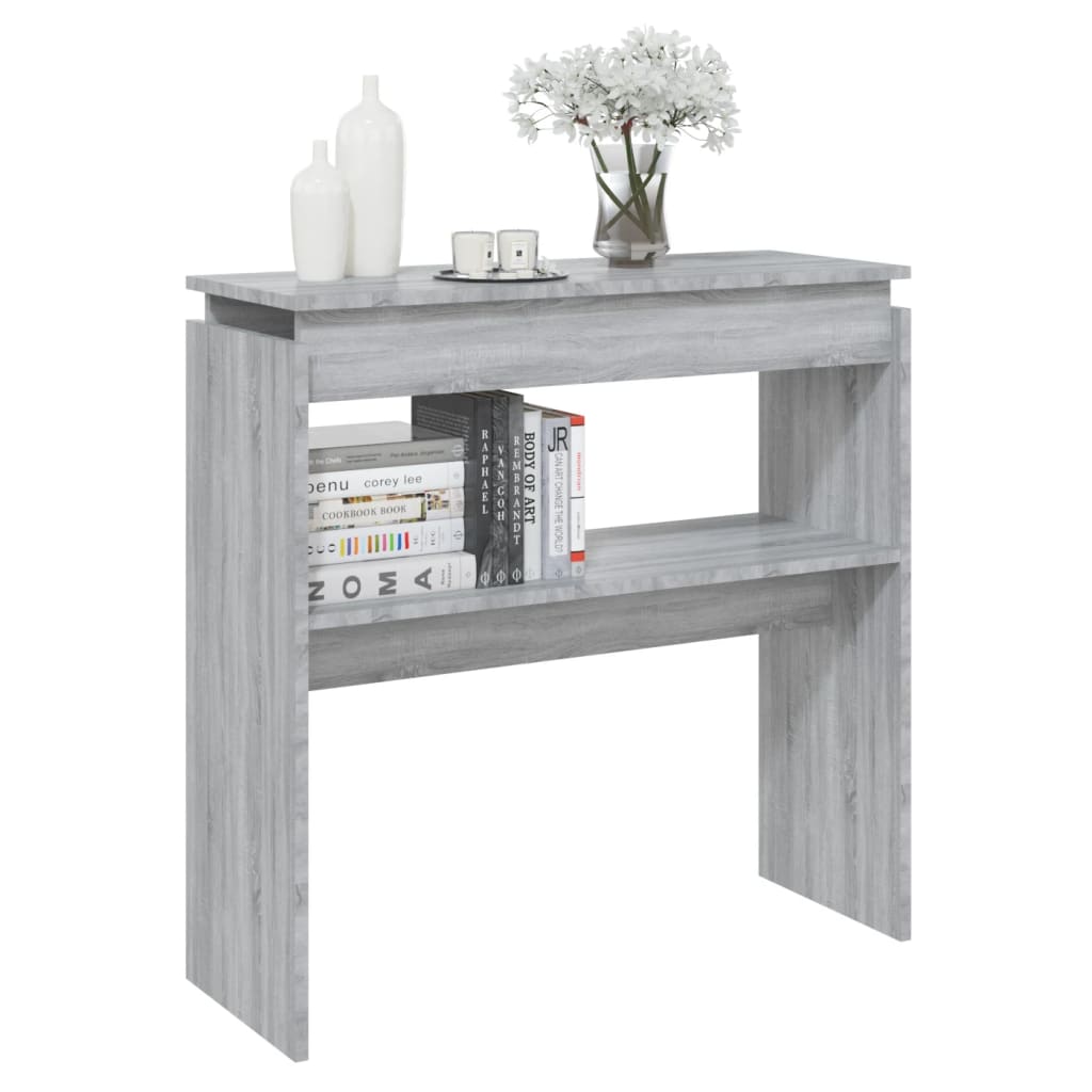 Wandtafel 80X30X80 Cm Bewerkt Hout Grijs Sonoma Eikenkleurig 1