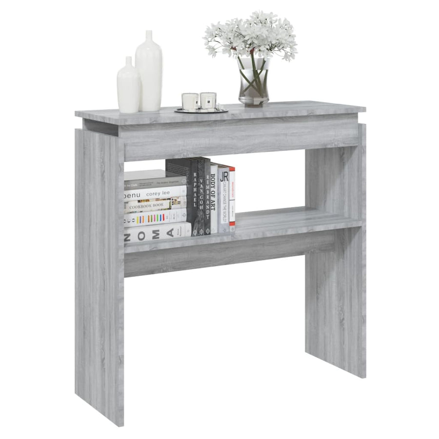 Wandtafel 80X30X80 Cm Bewerkt Hout Grijs Sonoma Eikenkleurig 1
