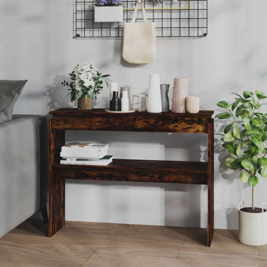 Wandtafel 02X30X80 Cm Bewerkt Hout Kleurig Gerookt eiken