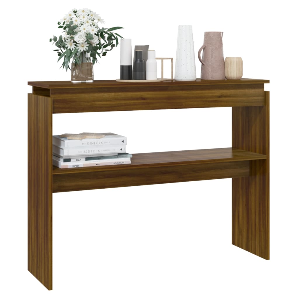 Wandtafel 102X30X80 Cm Bewerkt Hout Bruin Eikenkleur Bruineiken