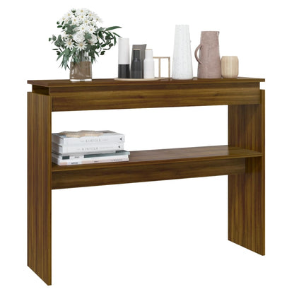 Wandtafel 102X30X80 Cm Bewerkt Hout Bruin Eikenkleur Bruineiken