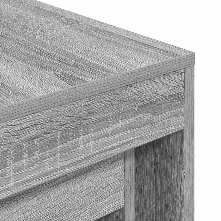 3-delige Tafeltjesset bewerkt hout grijs sonoma eikenkleurig
