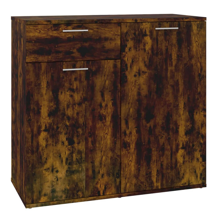 Dressoir Bewerkt Hout Kleurig 80 x 36 x 75 cm Gerookt eiken