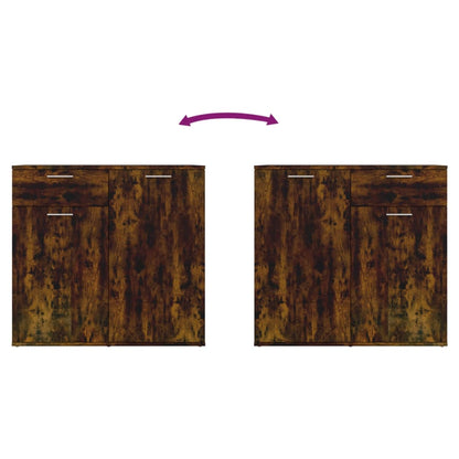 Dressoir Bewerkt Hout Kleurig 80 x 36 x 75 cm Gerookt eiken