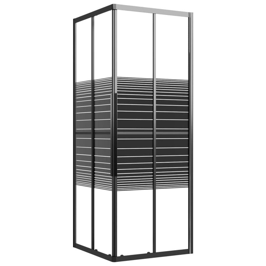Douchecabine strepen 80x80x180 cm ESG zwart 80 x 80 x 180 cm Gestreept