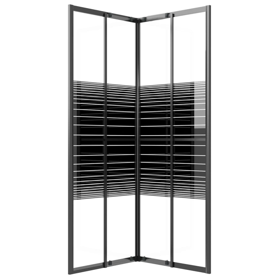 Douchecabine strepen 80x80x180 cm ESG zwart 80 x 80 x 180 cm Gestreept
