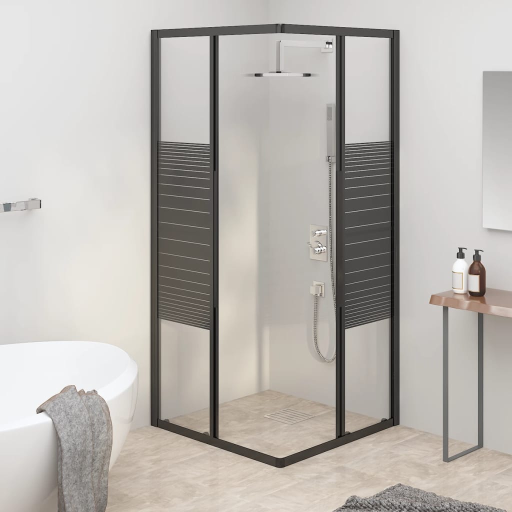 Douchecabine strepen 80x80x180 cm ESG zwart 80 x 80 x 180 cm Gestreept