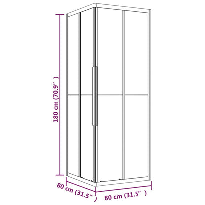 Douchecabine strepen 80x80x180 cm ESG zwart 80 x 80 x 180 cm Gestreept