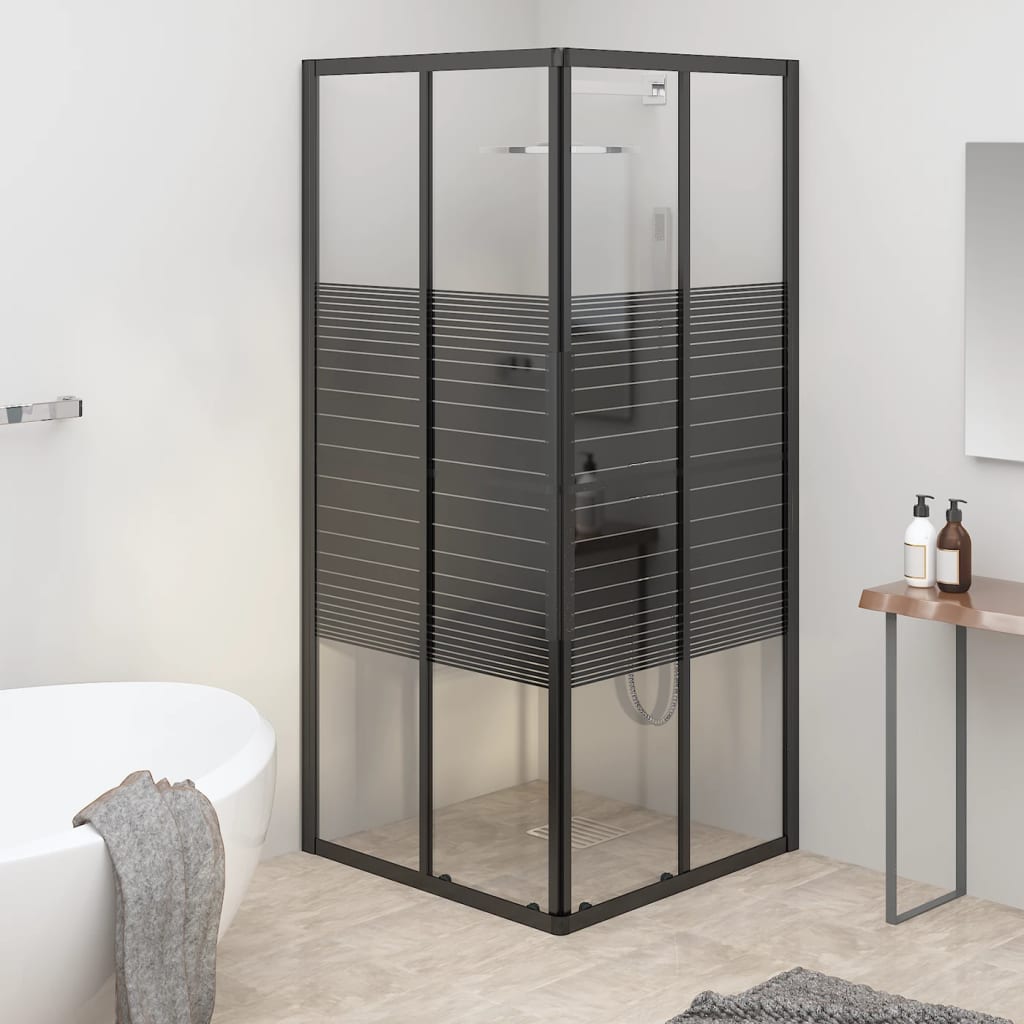 Douchecabine strepen 80x80x180 cm ESG zwart 80 x 80 x 180 cm Gestreept