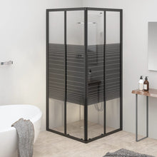 Douchecabine strepen 80x80x180 cm ESG zwart 80 x 80 x 180 cm Gestreept