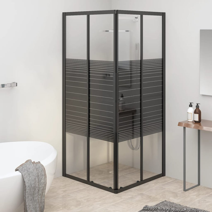 Douchecabine strepen 80x80x180 cm ESG zwart 80 x 80 x 180 cm Gestreept