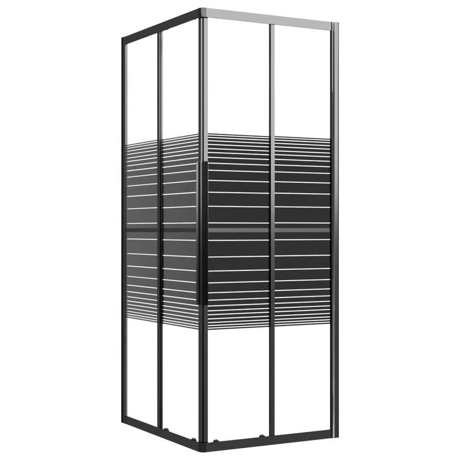 Douchecabine strepen 90x70x180 cm ESG zwart 90 x 70 x 180 cm