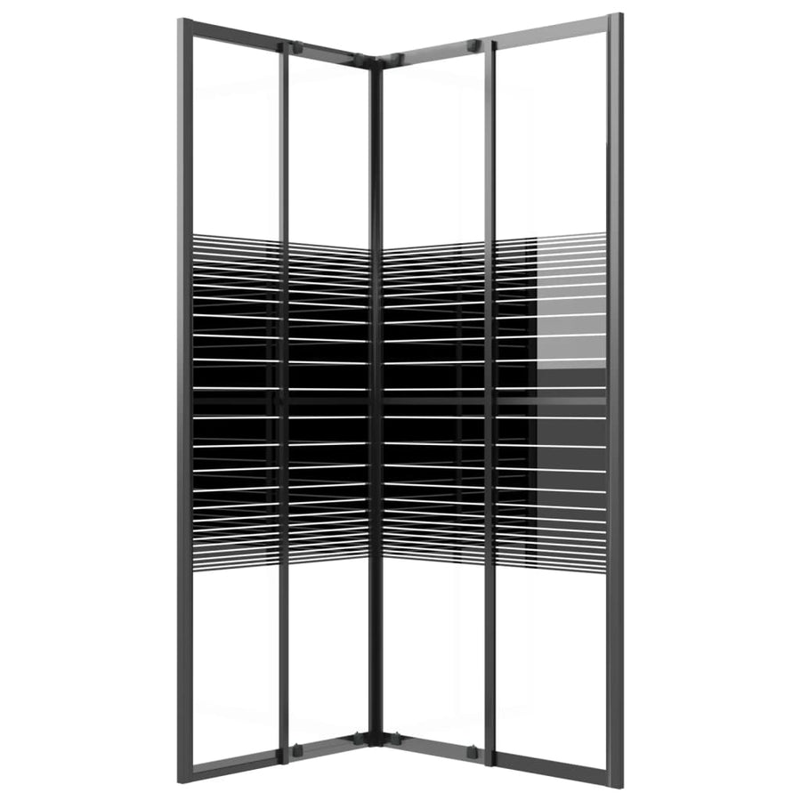 Douchecabine strepen 90x70x180 cm ESG zwart 90 x 70 x 180 cm