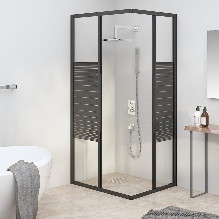 Douchecabine strepen 90x70x180 cm ESG zwart 90 x 70 x 180 cm