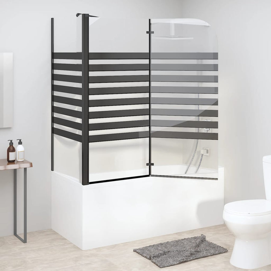 Badwand Gestreept 120X68X130 Cm Gehard Glas