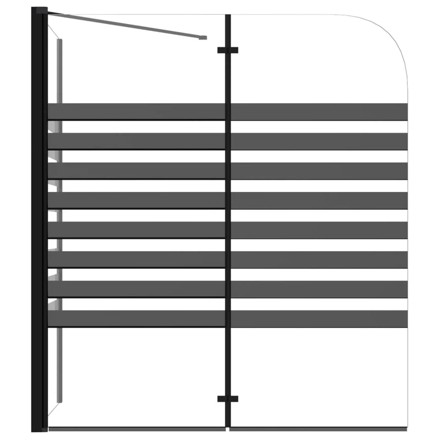 Badwand Gestreept 120X68X130 Cm Gehard Glas
