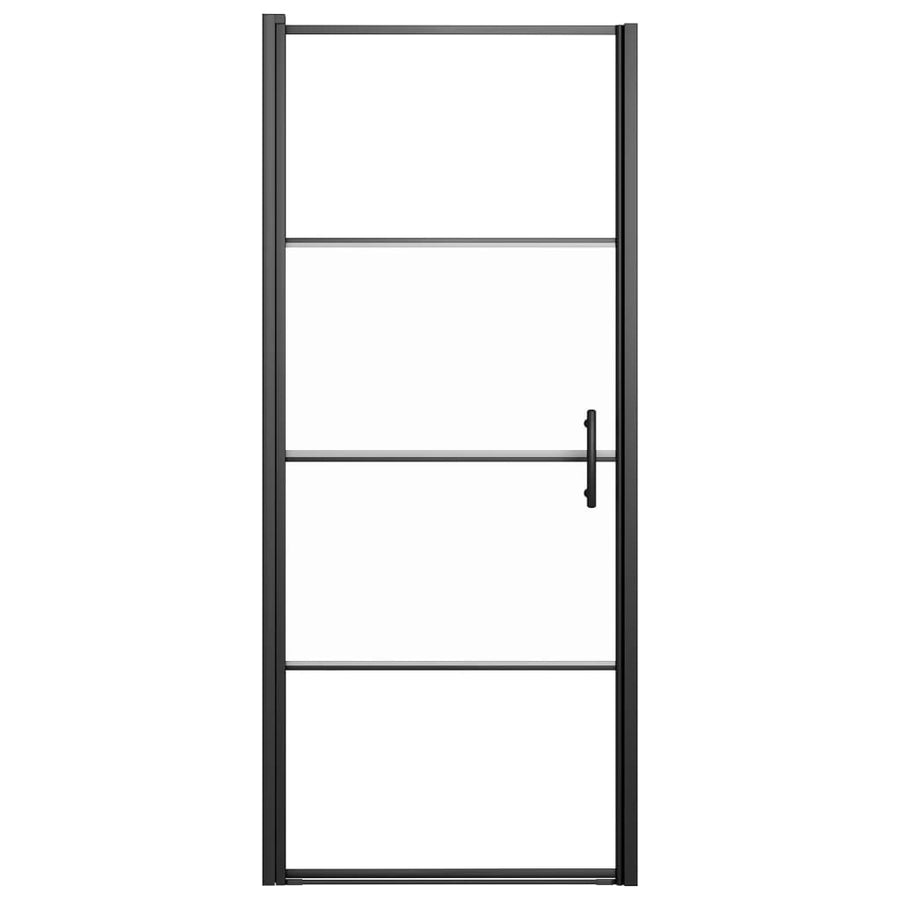 Douchedeur halfmat 81x195 cm gehard glas zwart 81 x 195 cm Halfmat