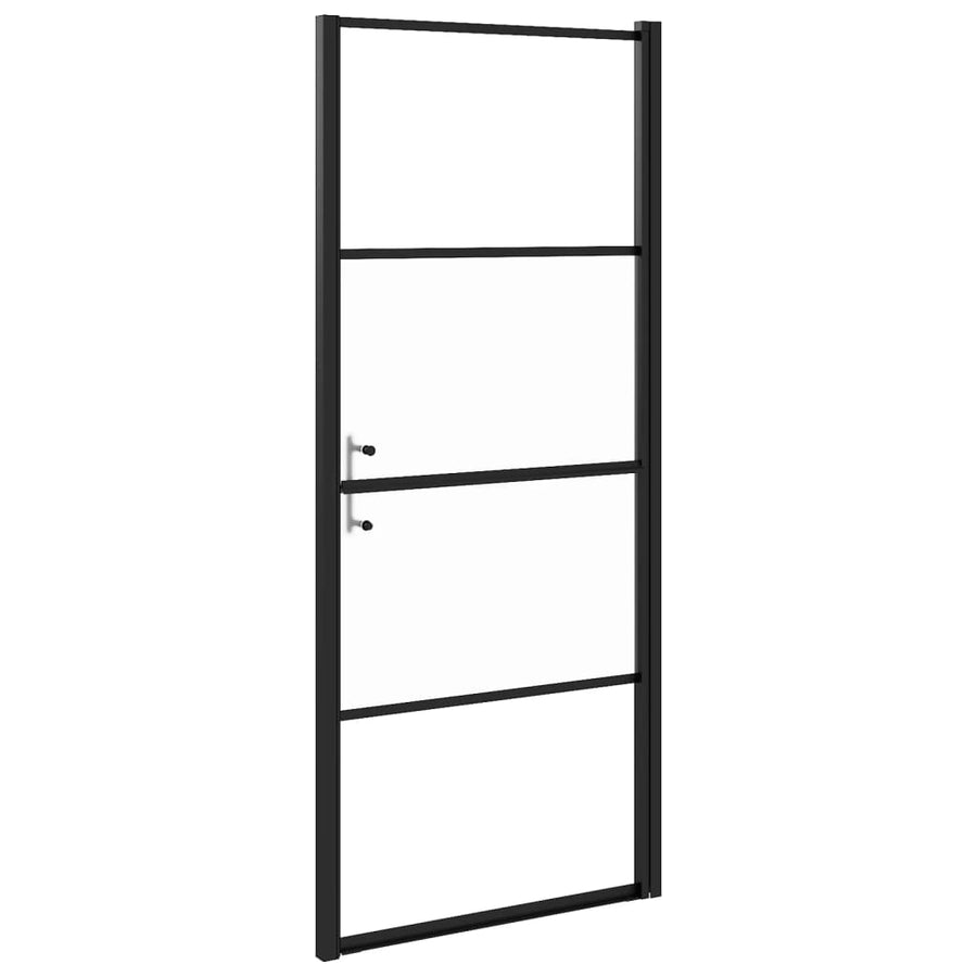 Douchedeur halfmat 81x195 cm gehard glas zwart 81 x 195 cm Halfmat