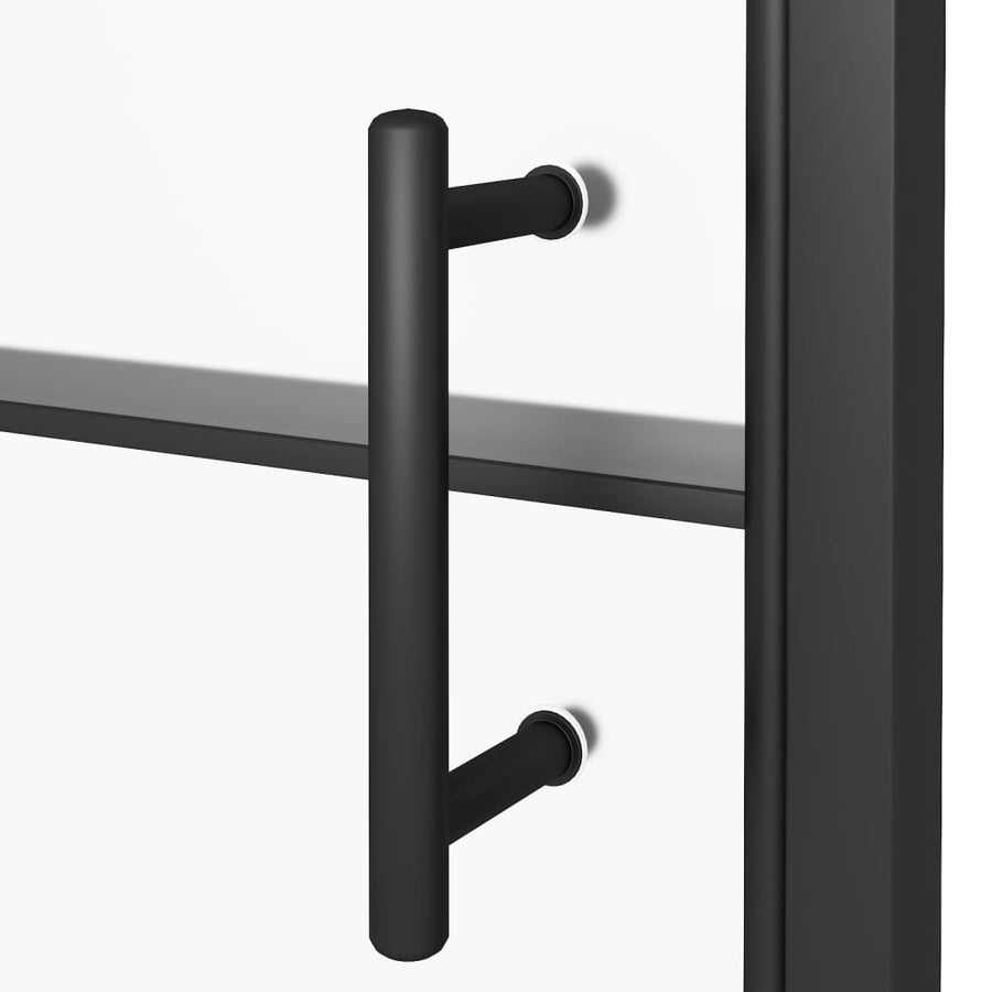 Douchedeur halfmat 91x195 cm gehard glas zwart 91 x 195 cm Halfmat