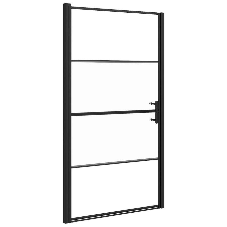 Douchedeur halfmat 100x178 cm gehard glas zwart 100 x 178 cm Halfmat