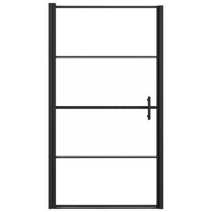 Douchedeur halfmat 100x178 cm gehard glas zwart 100 x 178 cm Halfmat