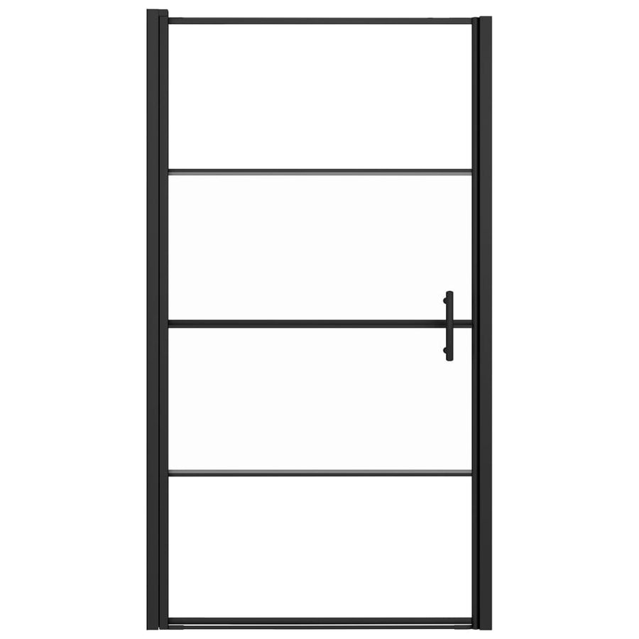 Douchedeur halfmat 100x178 cm gehard glas zwart 100 x 178 cm Halfmat