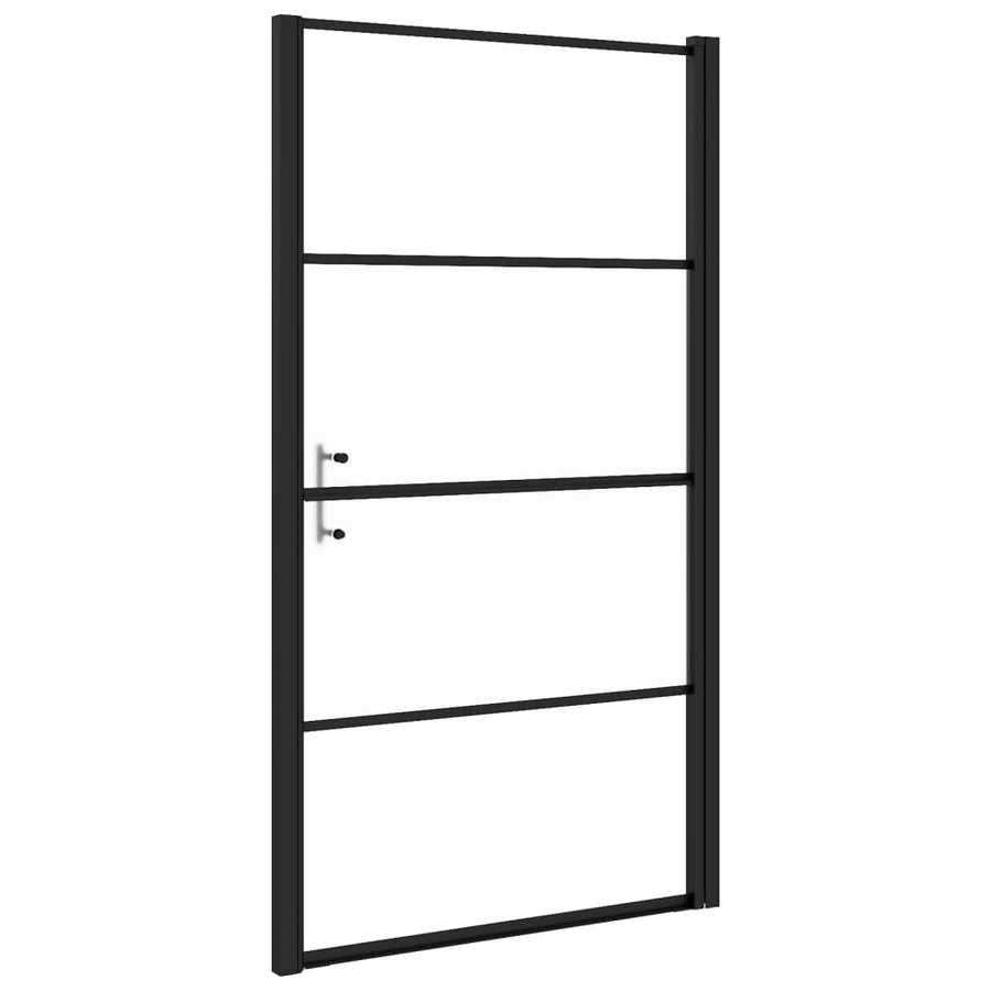 Douchedeur halfmat 100x178 cm gehard glas zwart 100 x 178 cm Halfmat