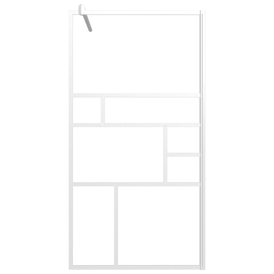 Inloopdouchewand 100x195 cm ESG-glas wit 100 x 195 cm Wit