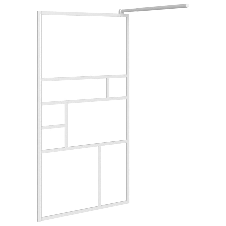 Inloopdouchewand 100x195 cm ESG-glas wit 100 x 195 cm Wit